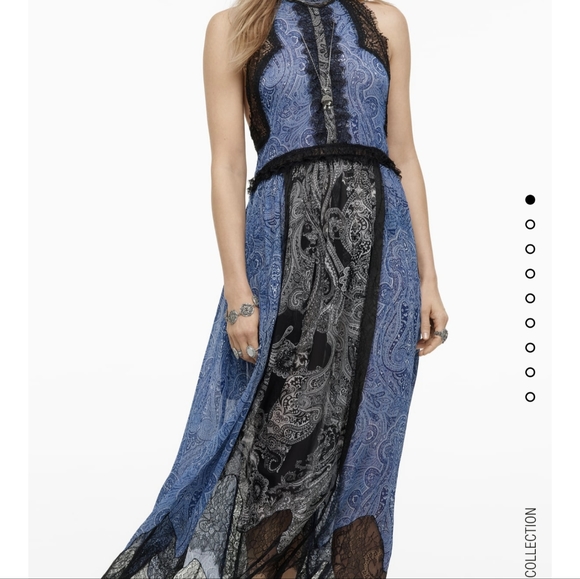 Zara Blue and Black Backless Dress - Picture 8 of 15